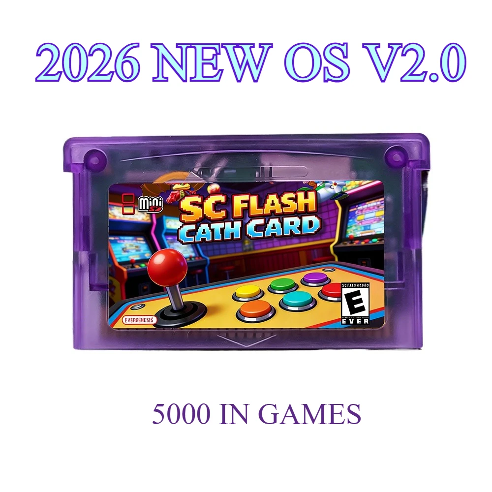 

Карта игр V2.0 5000 в 1 Mini SC для GBA GBC GB NES, с адаптером и 8-гигабайтной TF-картой, аксессуары для игровых консолей