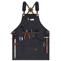 Custom Branding Thick Canvas Apron For Men And Women Multi Pocket Design Durable Kitchen Work Overalls