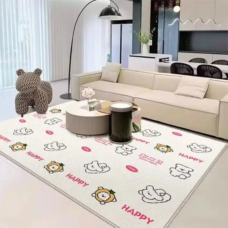 VIKAMA Cartoon Living Room Carpet Princess Style Bedroom Side Rug Bedside Cushion Baby Crawling Mat Home Decoration view 3
