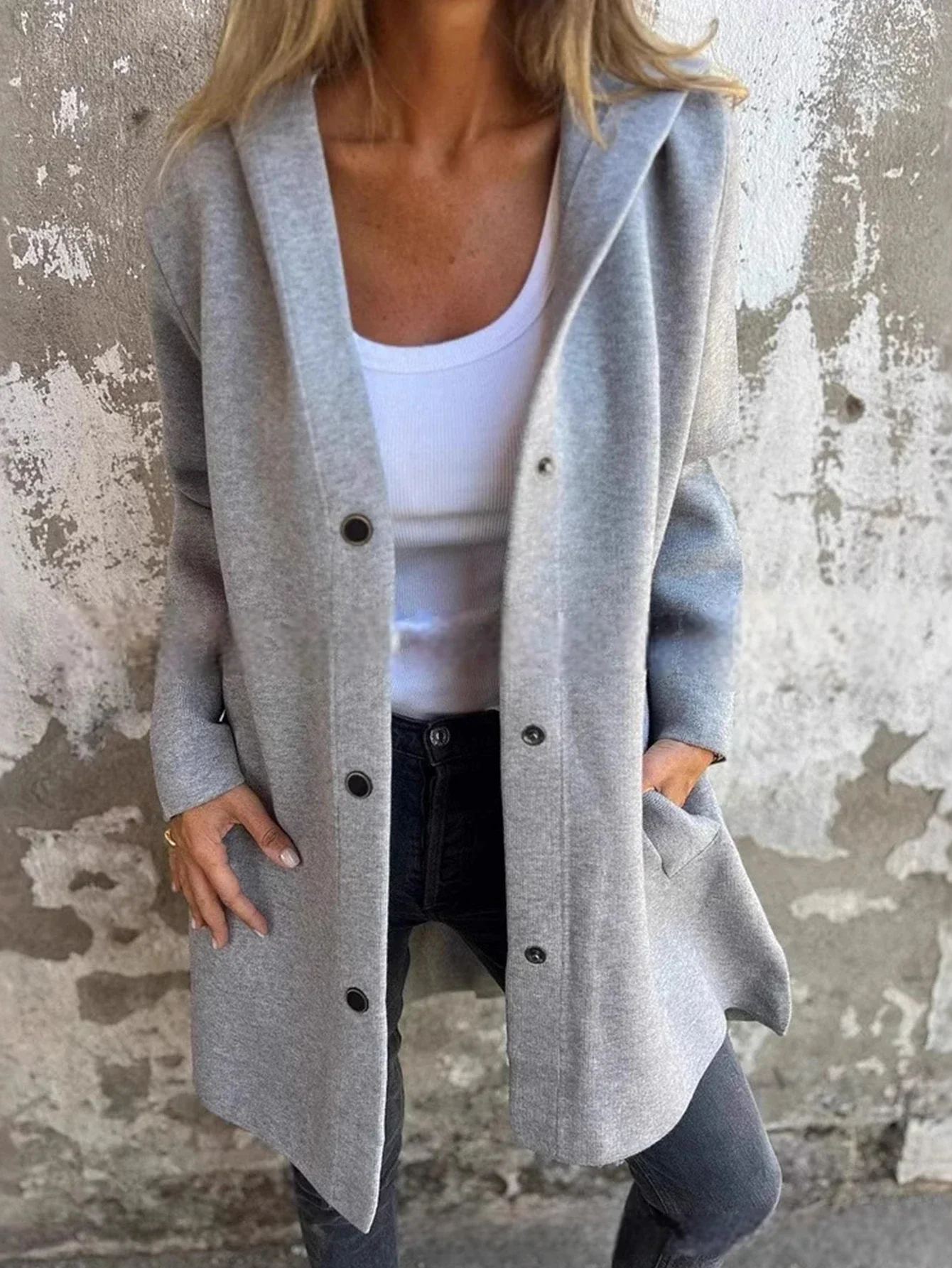 

Women's Coats Winter Fashion Comfortable Decent 2025 Plain Mid-length Simple Open Front Long Sleeve Street Daily Coats