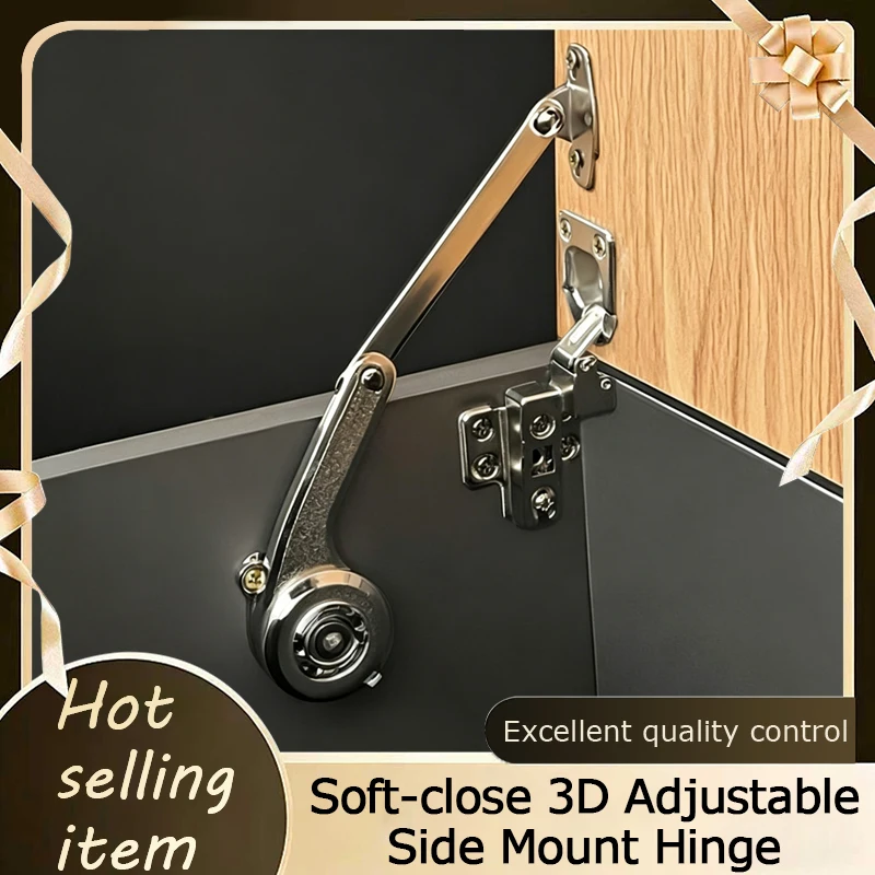Heavy Duty Special Shape Side Mount Tilt Up Hinge 35mm Cup 3D Adjustable Left Right Fixed For TV Vanity Cabinet Overhead Door