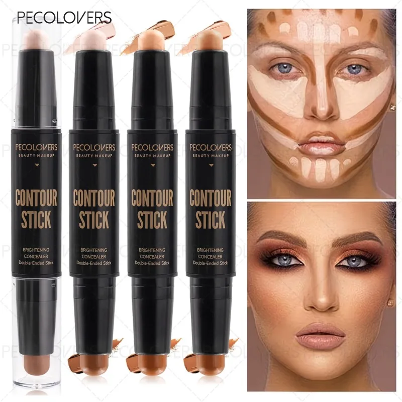 1 Stück doppelseitiger Concealer-Stift, Gesichtskonturierungsstift, dreidimensionale Gesichtsform, Abdeckung von Hautunreinheiten, Gesichtskosmetik