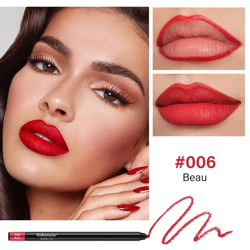 Lápiz labial mate de 12 colores, delineador de labios de terciopelo de larga duración, Maquillaje cosmético, Maquillaje de belleza para mujer, se puede cortar, nuevo