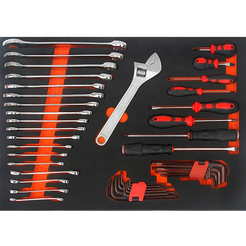 

44 pcs Combination spanner tools car professional Screwdrivers with through tang tools box set mechanic cabinet tray