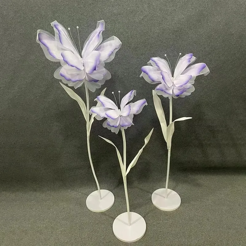 3 Stück Künstliche Schmetterlings-Gazeblumen für Hochzeiten im Freien, Dekoration für Zuhause, Events, Partys und Fenstergestaltung – Detail 5