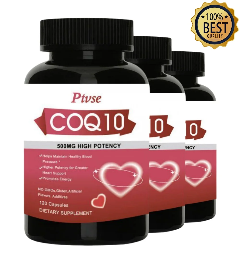 

Ptvse 500mg Organic Ultra High Absorption COQ10 Coenzyme Q10 Blood Vessels&Heart Health Blood Pressure Balance for Old People