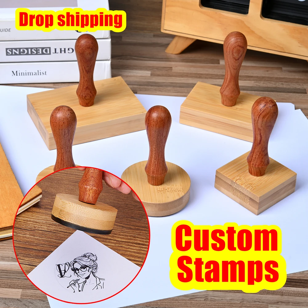 

Customized Wooden Stamps Office Seal Stamp Wedding Invitation Letter Signature Seal Gift Box Packing Support Drop Shipping