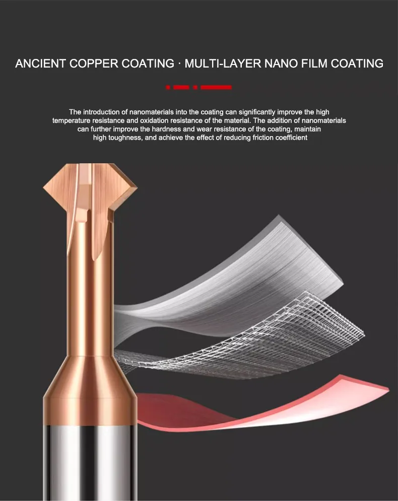 SHAZAM HRC60 4F Hartmetallfräser aus Wolframstahl, 90°-Winkel, für das Anfasen von oberen und unteren Innenbohrungen, CNC-Doppelseitiges T-förmiges Werkzeug – Detail 2