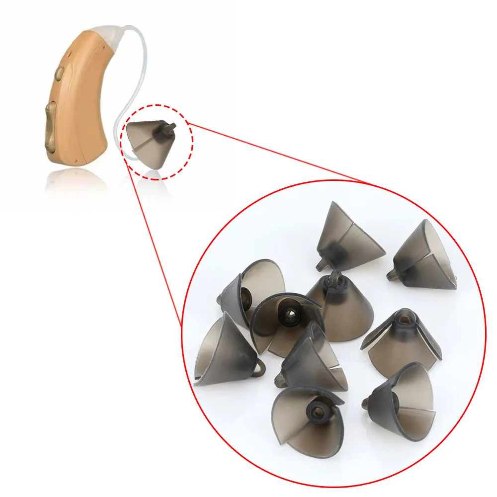 Hearing Aid Domes FitHearing Aid Standard Receiver Tulip Domes Gray Split Ear Rub Piece Hearing Amplifier