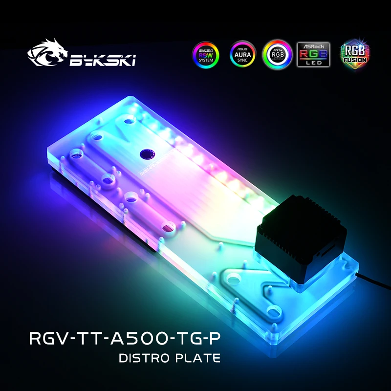 Bykski RGV-TT-A500-TG-P Waterway Board Reservoir Liquidcooling System Water Tank Acrylic Tranperant for Thermaltake A500 TG