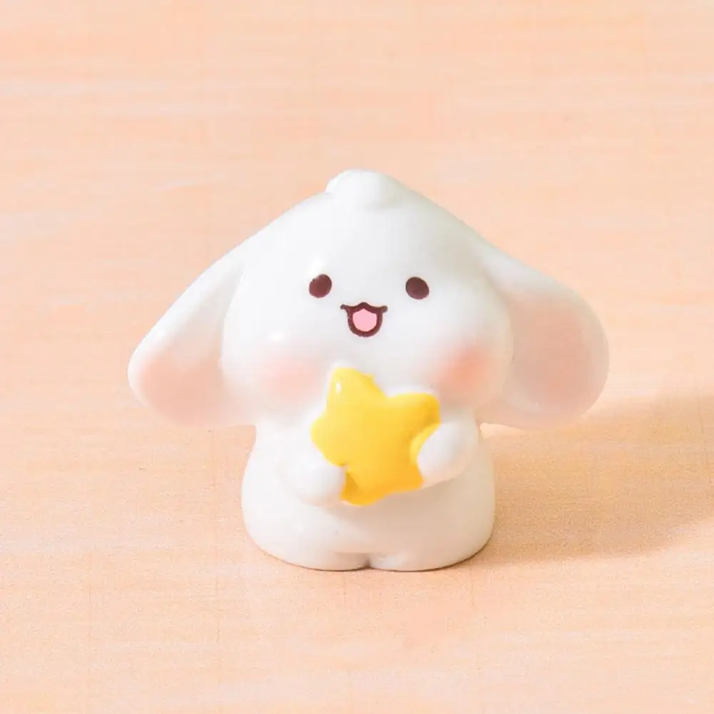 Micro Landscape Decoration Keychain Hanging Charm Mini Rabbit Figurines Set Cartoon Bunny Resin Tiny Fairy Garden for Dollhouse