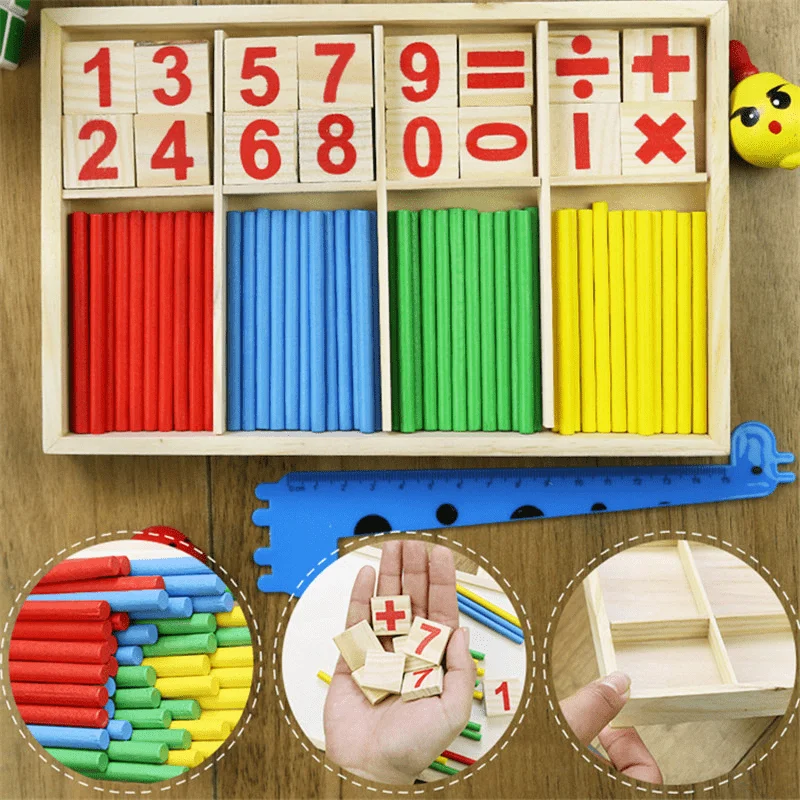 Bâton de comptage Montessori pour enfant, jouets de calcul, maths, fuchsia, maths, arithmétique, aides, cadeau