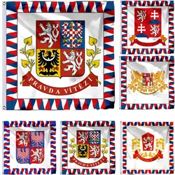 Czech Republic President Flag 4X4FT 120x120CM CZ Bohemia Moravia Banner 21X21CM