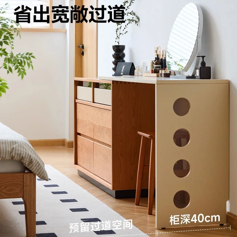 Massivholzkommode Haushalt kleine Wohnung Schminktisch Nachttisch Eimerschrank integrierter Aufbewahrungsschrank