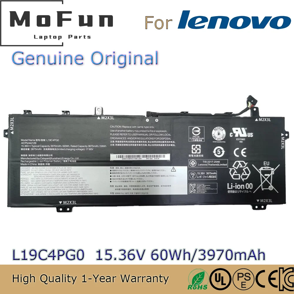 

Brand New Original L19C4PG0 15.36V 60Wh 3970mAh Laptop Battery for Lenovo Legion Y740S Y9000X L19M4PG0 SB10V26972