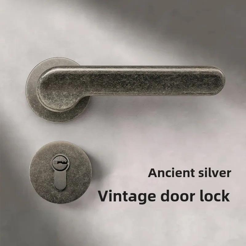 

Medium style interior door lock antique old bedroom lock solid wood handle universal silent magnetic lock