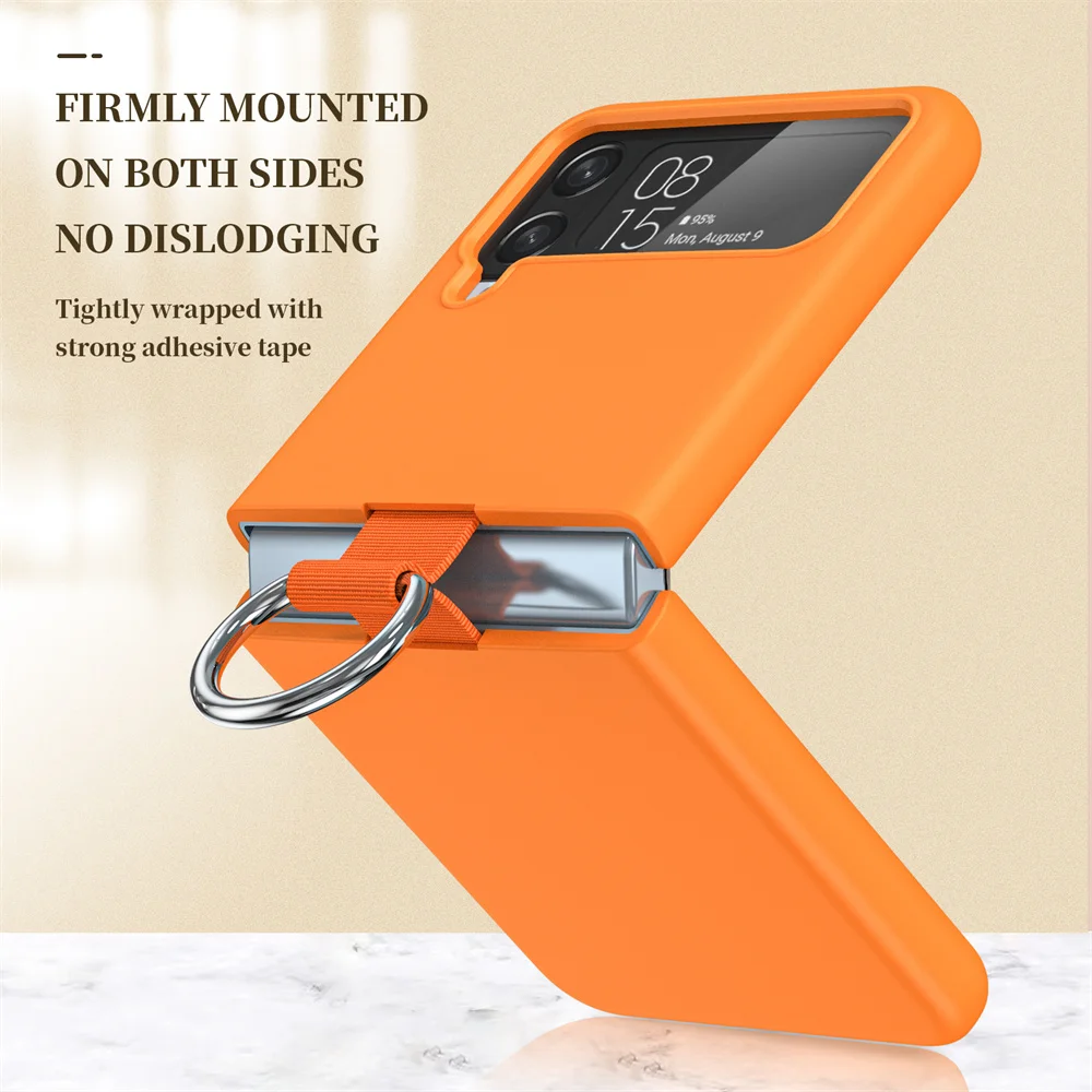 Luxury Matte PC Armor Finger Ring Grip Case For Samsung Galaxy Z Flip 7 ZFlip 6 5 4 3 Zflip6  Zflip5 Zflip4 Zflip3 Candy Funda