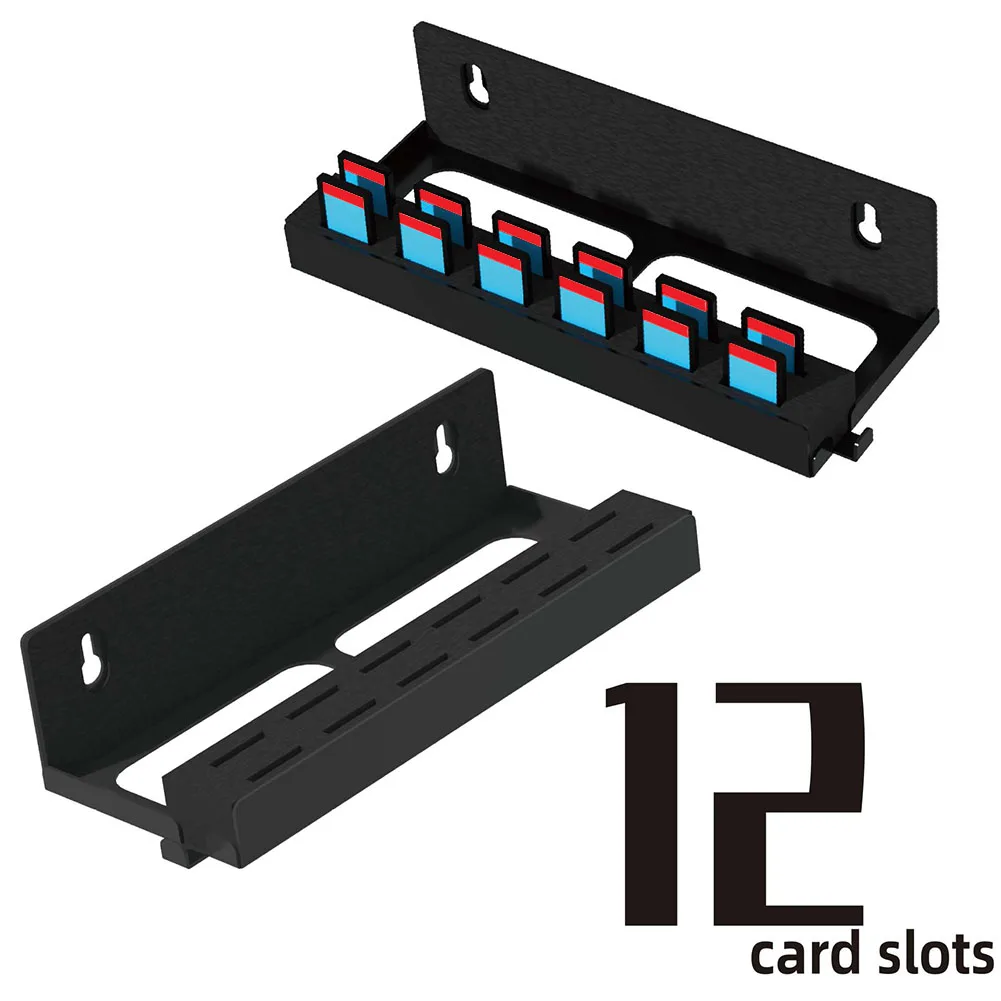 Wandhalterung aus Metall mit Spielkartenfächern und Joy-Con-Aufhänger, Konsolenhalter, Ständer, Aufbewahrungsorganisator für Switch 2-Zubehör