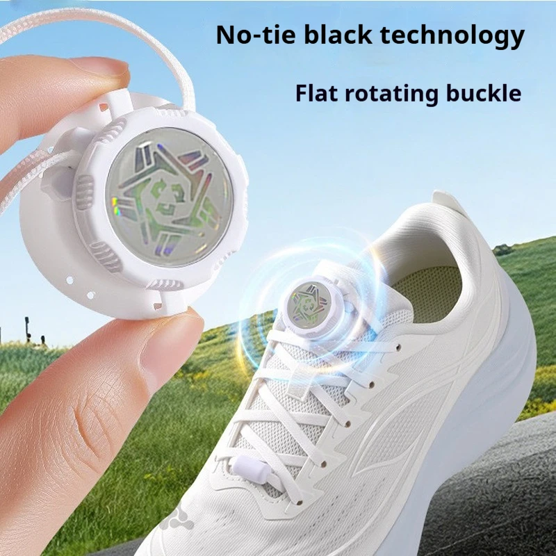 Black and white outdoor Sports laces Easy-to-install twist-lock shoelace Automatic flat shoelaces Unisex 1Pair/2Pair