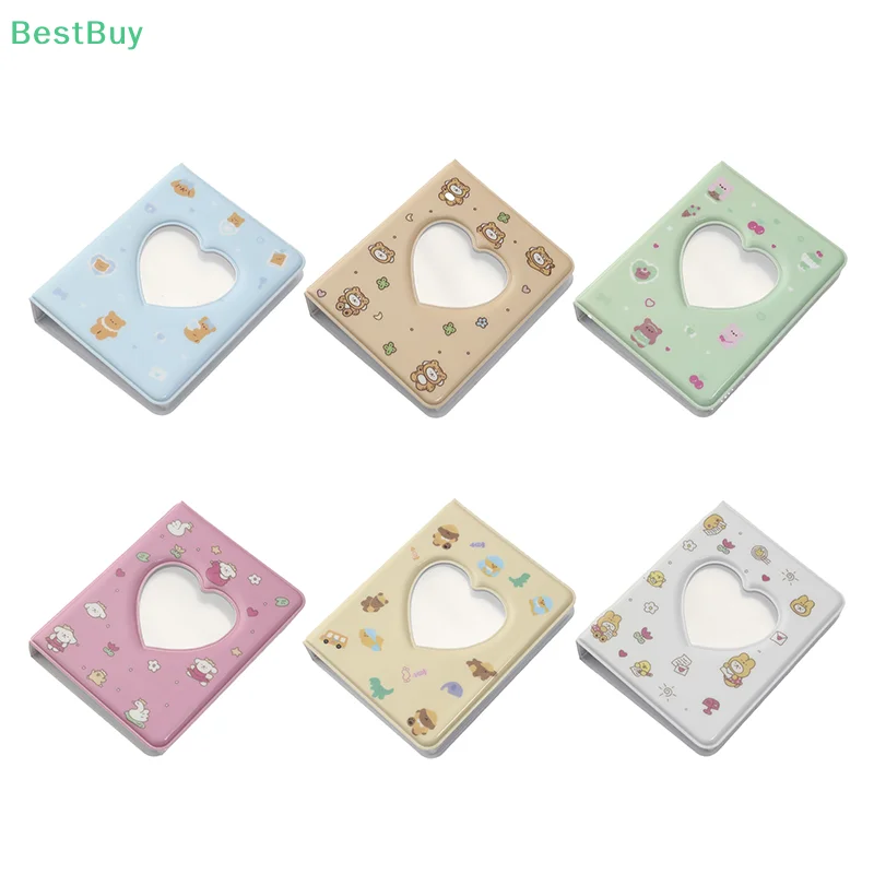 Cute Photo Album 3 Inch Love Heart Hollow Picture Storage Case Kpop Card Binder Name Card Book Photocard Holder 36 Pockets