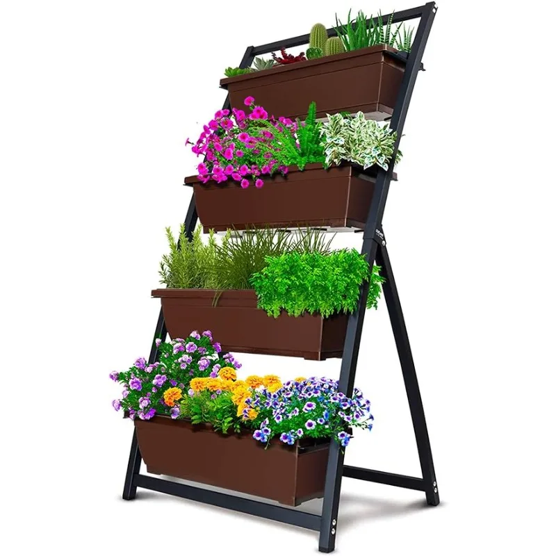 Outland Living 4-Ft Raised Garden Bed - Vertical Garden Freestanding Elevated Planters 4 Container Boxes -Good for Patio Balcony