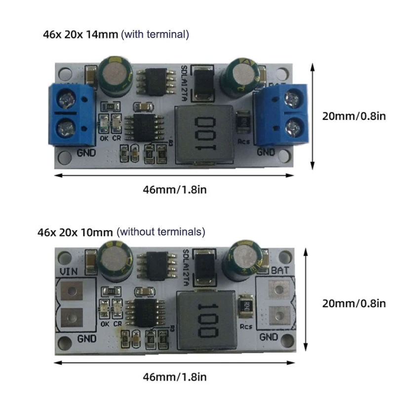 1Pc SDLA12TA MPPT Solar Controller Charging Module for 12V 1-1000AH Lead-Acid Battery Solar Panel Regulator Charger Board