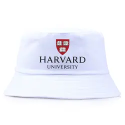 Fashion Harvard University Logo Print Reversible Bucket Hats Woman Man Summer Casual Sun Beach Panama Hat Solid Color Caps