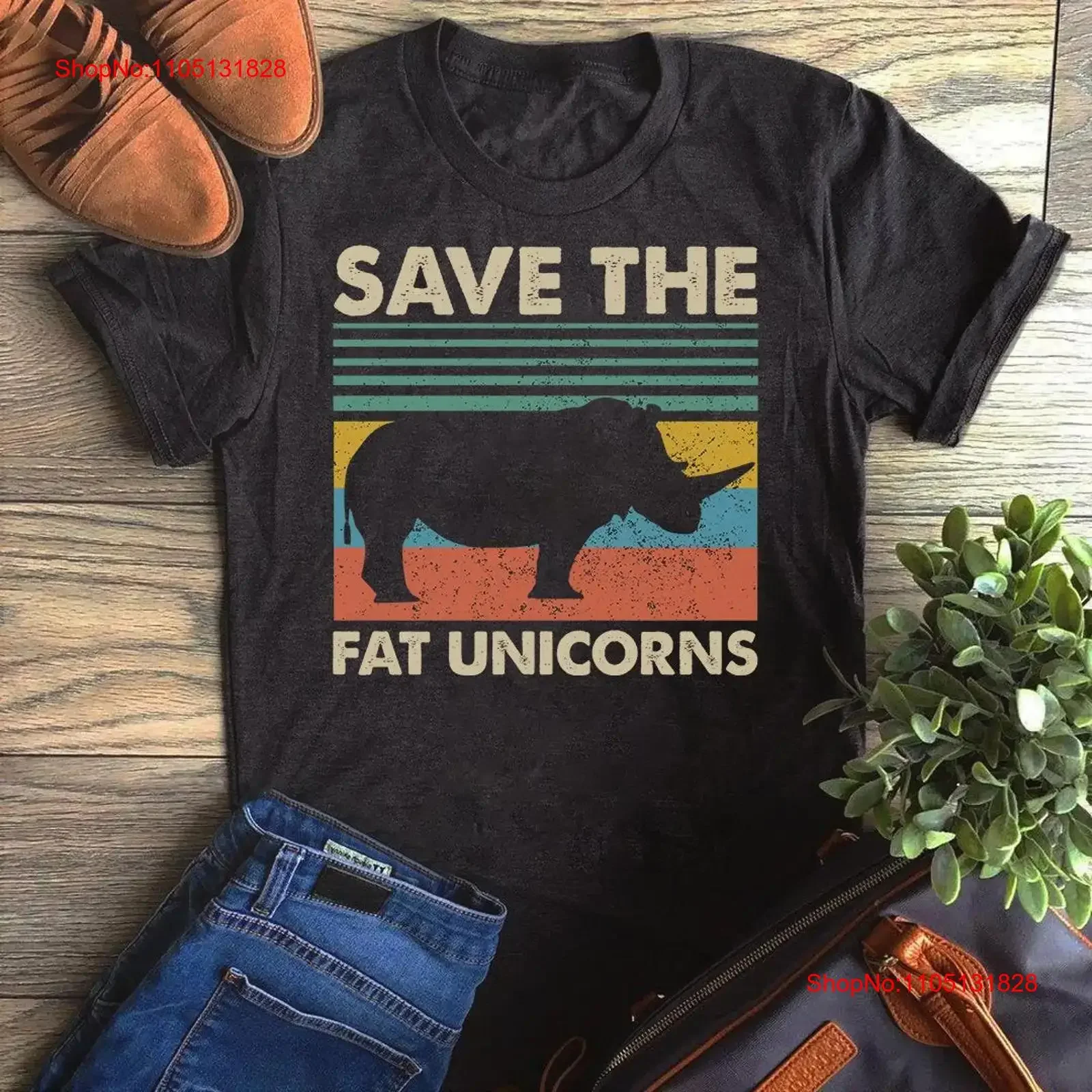 

Забавная винтажная футболка с изображением пухкого носорога Save The Fat Unicorns, винтажная винтажная стильная универсальная мужская дышащая мягкая футболка унисекс