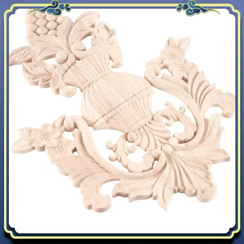 Latest Miniature Wooden Vintage Wood Carved Corner Decal Wall Lamp Home Furniture Wall-Furniture Doors Decorative