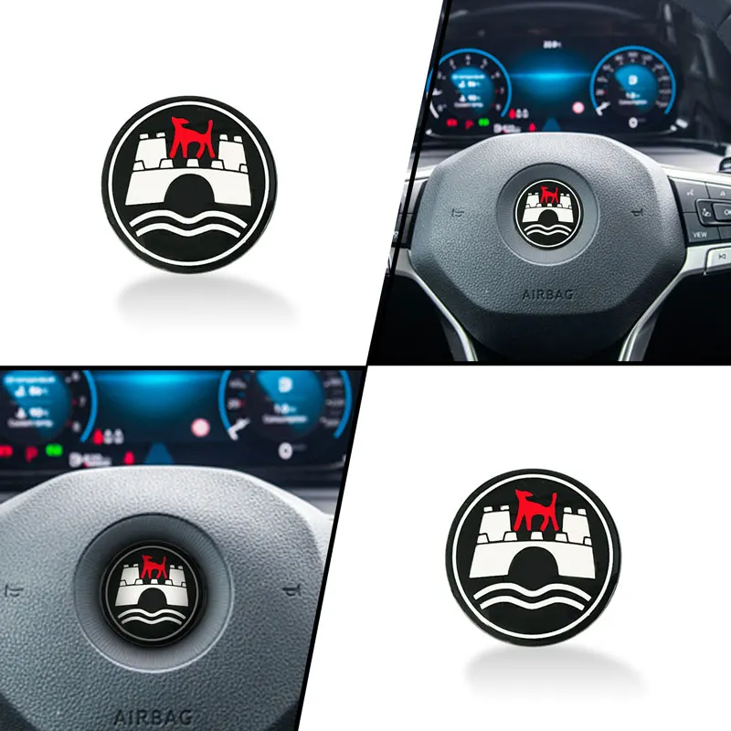 Car Interior 45mm Wolfsburg Edition Emblem Car Steering Wheel Sticker Creative Badge Covers Decoration Sticker Accessories