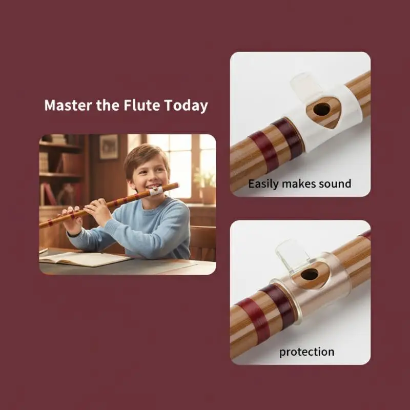 Bamboo Flute Blowing Aid, Easy-to-Blow Flute Mouthpiece Whistle, Durable Professional Musical Instrument Accessory for Beginners