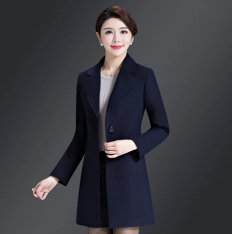 New Coat Women's Autumn Winter Wear New Medium Long Woolen Coat Fashion Elegant Slim Fit High Quality Coat