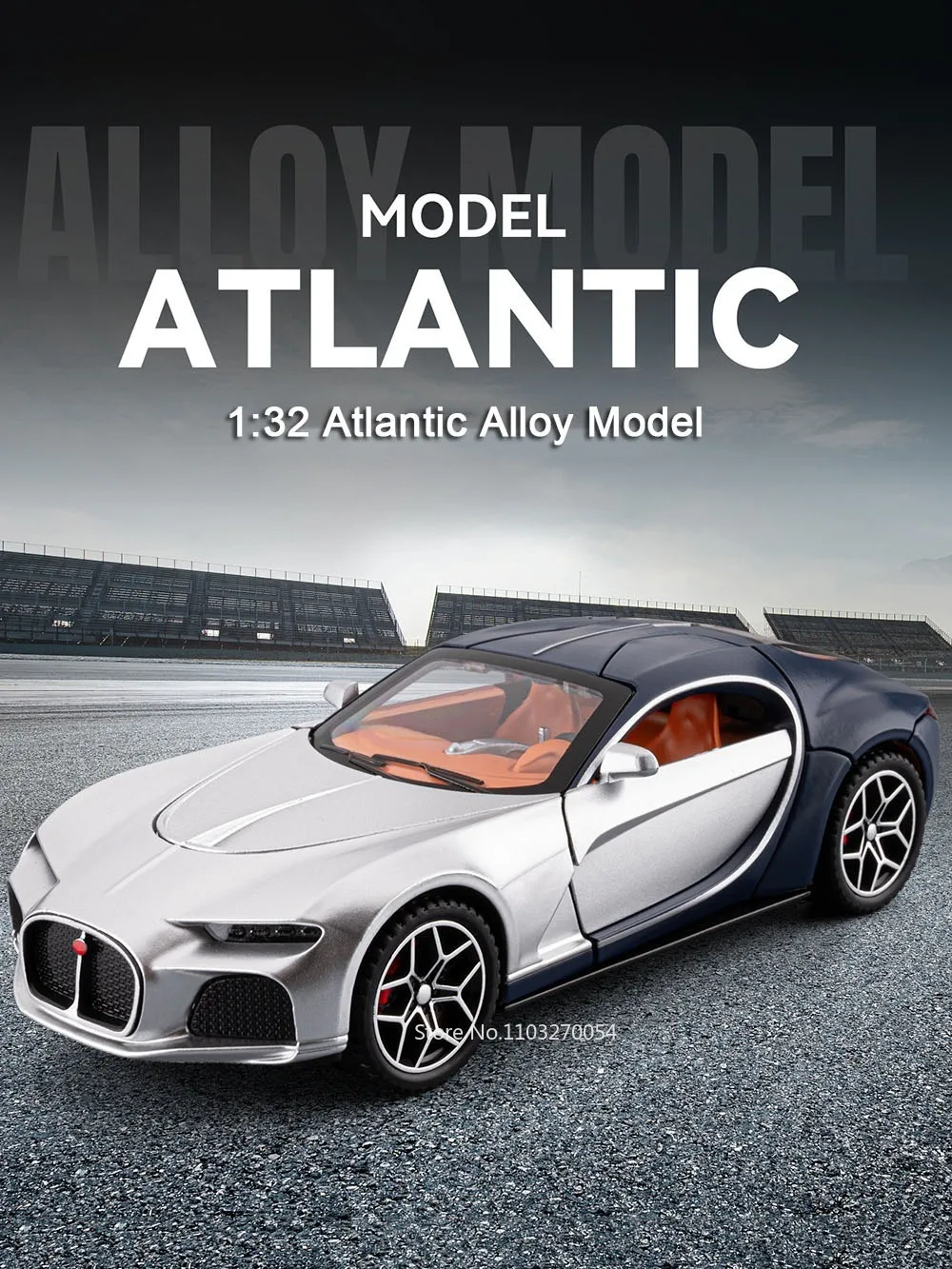 1:32 Atlantic Tourbillon Automodell Legierung Druckguss Spielzeug Türen geöffnet Sound Licht zurückziehen Miniaturmodelle Bürotisch Ornamente – Detail 1