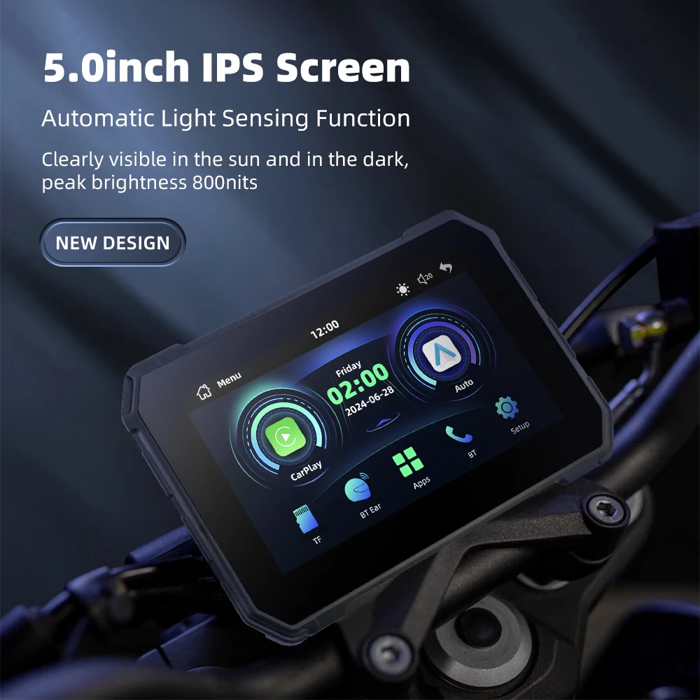 KEBIDUMEI 5 بوصة دراجة نارية الملاحة اللاسلكية لتحديد المواقع بلوتوث واي فاي Carplay أندرويد السيارات المحمولة شاشة رقمية موتو الملحقات #2
