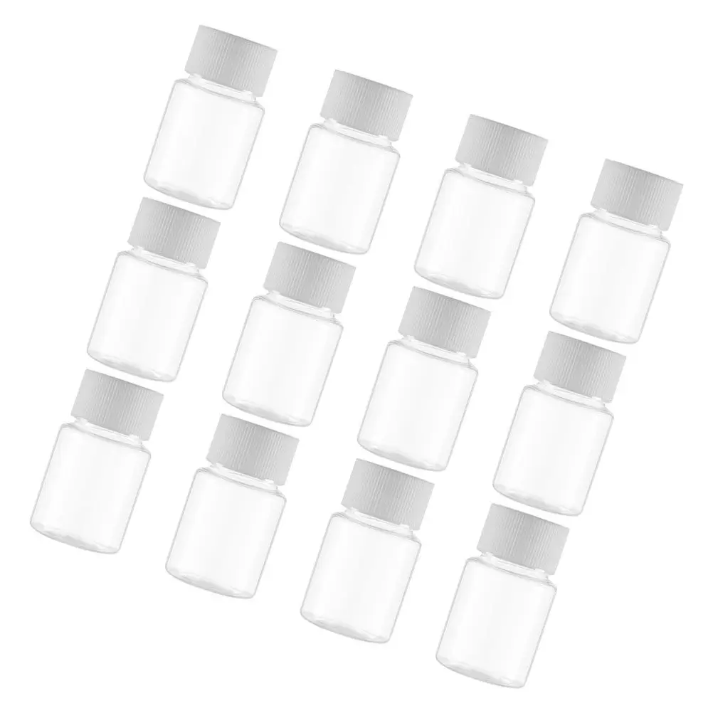 12Pcs 30Ml Empty Plastic Medicine Bottle Pill Container with Cap Tight Supplements Organizing Storage