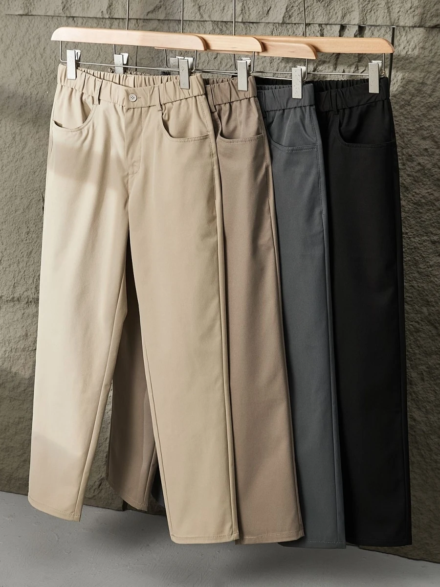 

Loose Straight Leg Men's Casual Pants Korean Sle Summer Thin Wide Leg Floor-Length Trousers Faionable And Comfortable