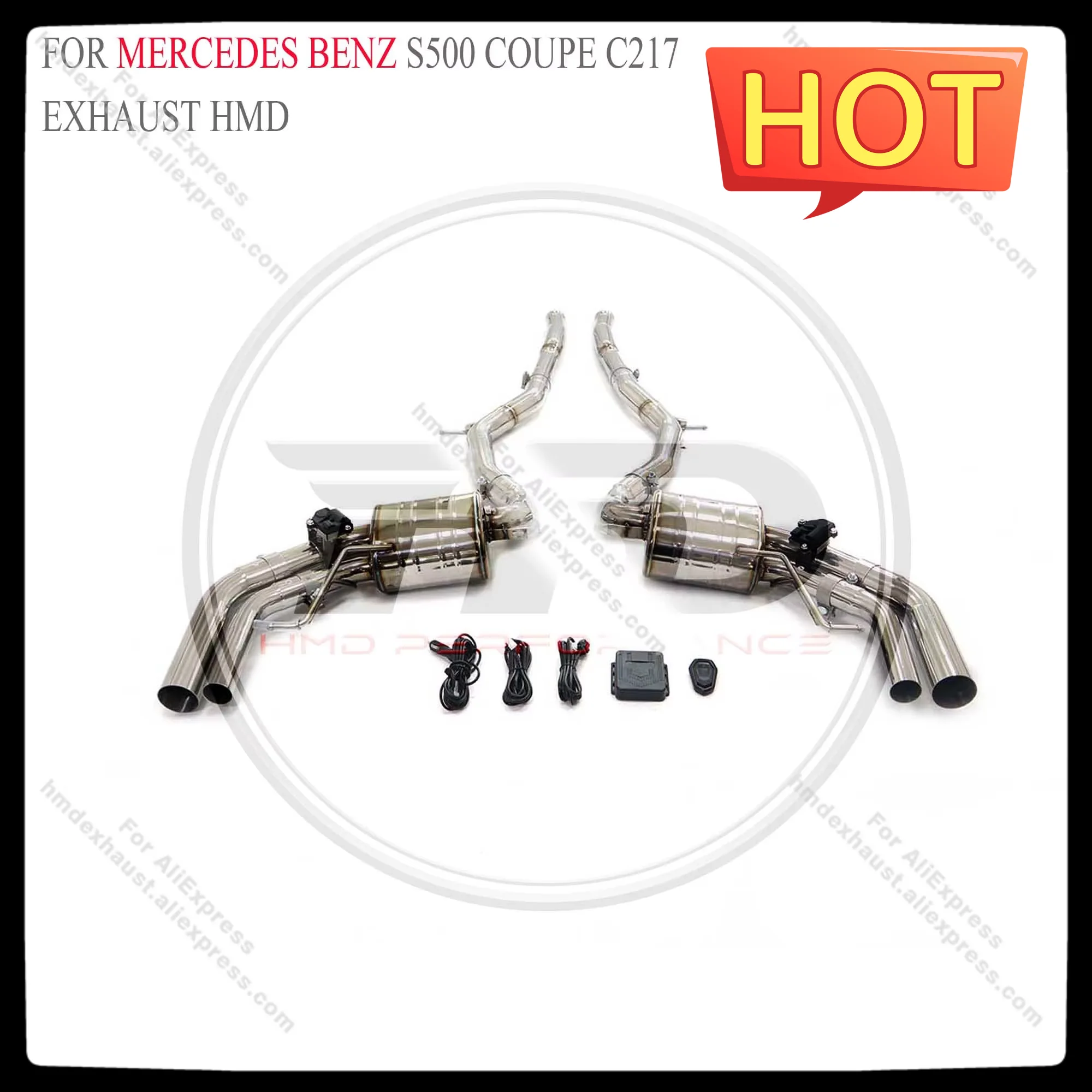 HMD Stainless steel System Performance Catback for Mercedes benz S500 coupe C217 with valves Muffler