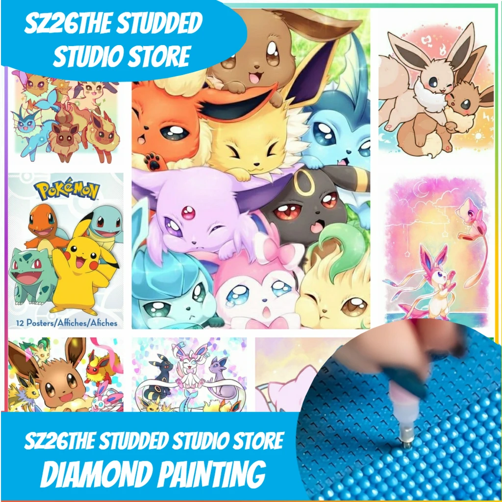

Набор для алмазной вышивки 5D DIY: милый Пикачу из аниме (Япония), мозаика, вышивка, декор для сада, для детей