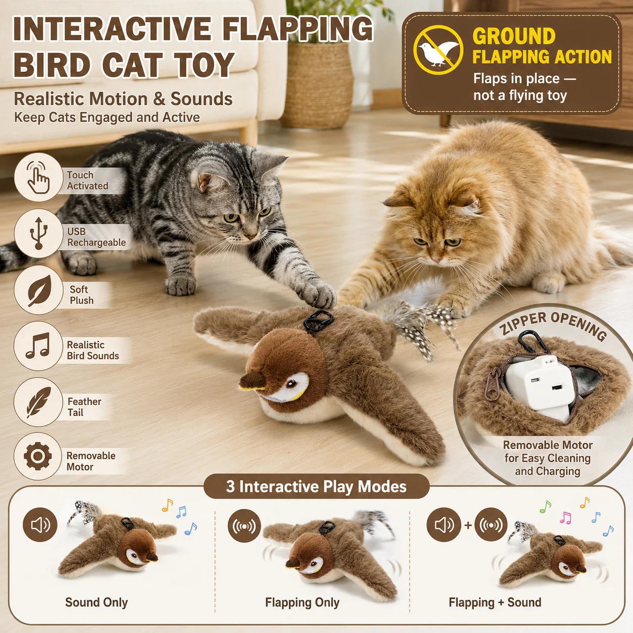 Pet chasing toy chirping electric bird toy cat toy that automatically shakes and flaps wings cannot fly USB charging