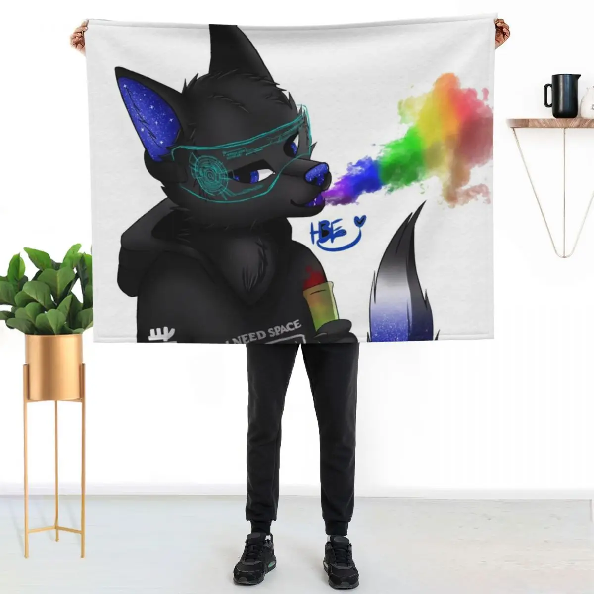 

Wolfvenstar: I Need Space Throw Blanket Travel Size Cozy Blanket for Plane Train
