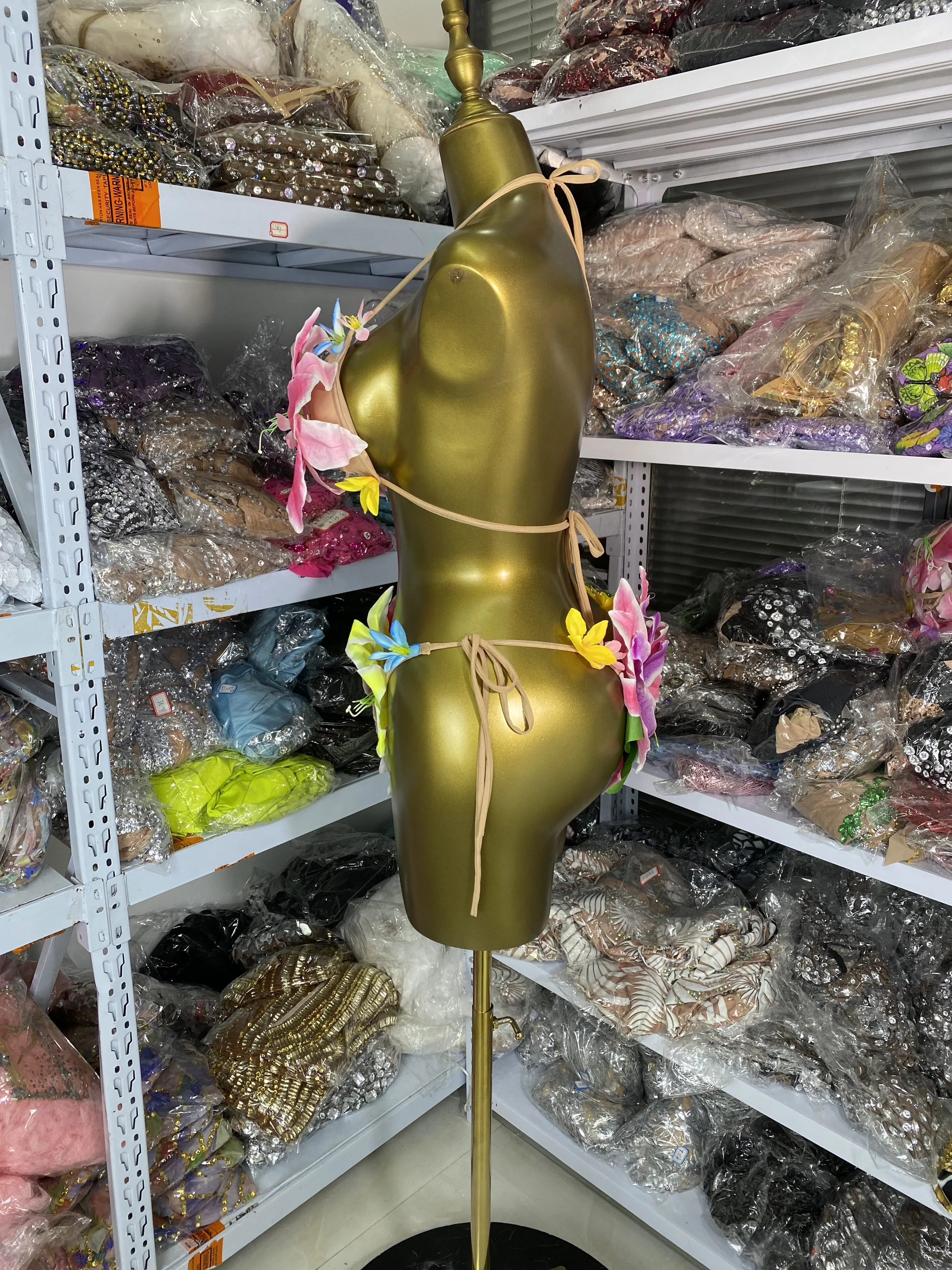 Frauen Sexy Strand Party Bikini Kleid Darling Handgemachte Lilie Blumen Badeanzug Besondere Anlässe Showgirls Bühnenkostüme