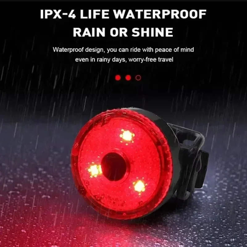 PDQ Bike Night Riding Mini Taillight USB Charging Night Warning Light Mountain Bikes Flashing Round Bike Accessories