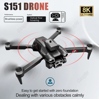 S151 Mini Drone 8k Professional Three Camera Obstacle Avoidance Quadcopter Optical Flow Positioning Hover RC Helicopter Toy Gift