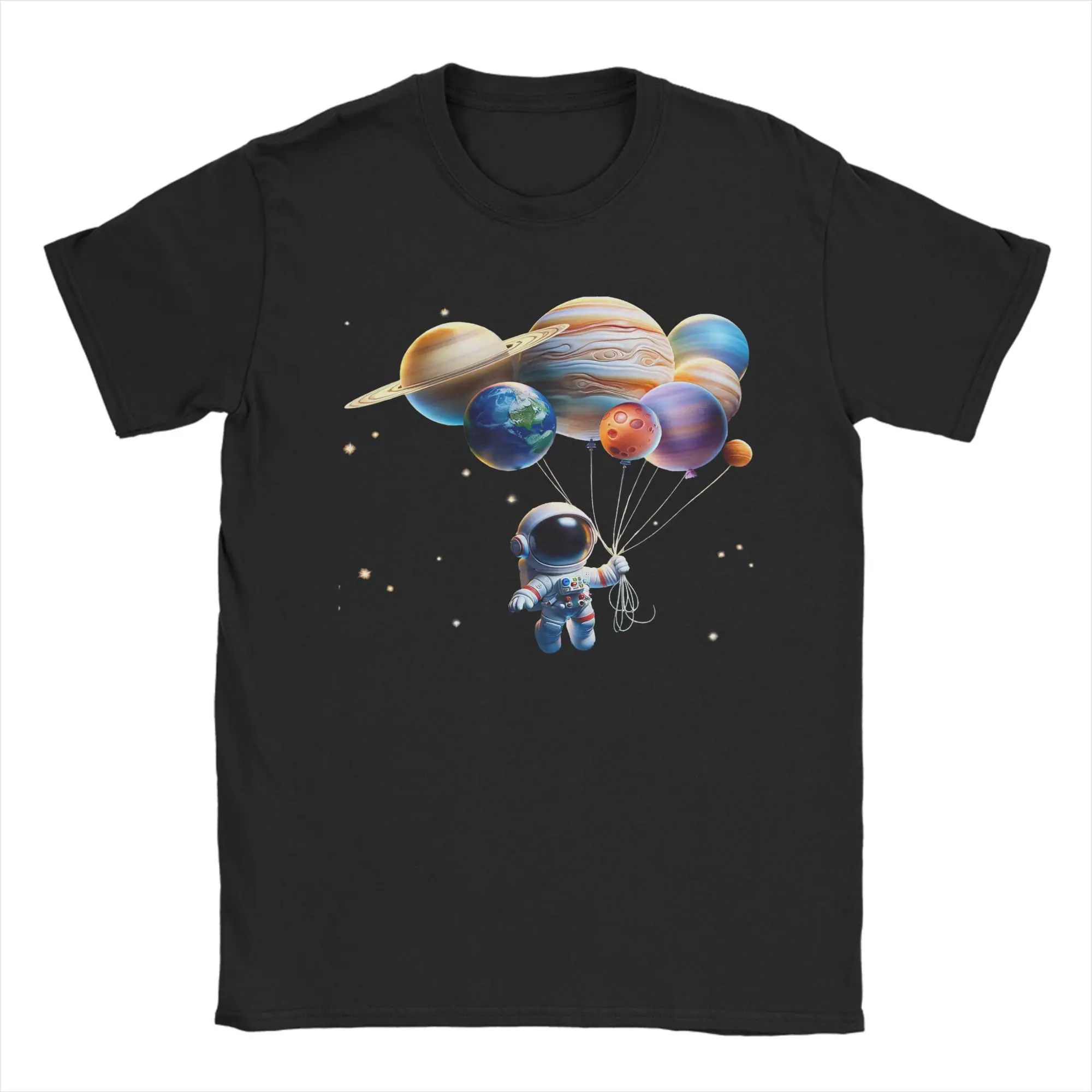 Funny Astronaut Planets Astronomy Space Summer Streetwear T-Shirts 100% Cotton Trendy Tshirt For Short-Sleeve Casual Top Tees