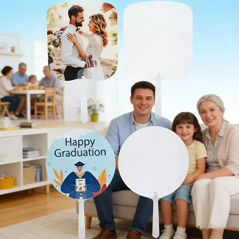 Personalized Customized Advertising Fan, Family Commemorative Decoration, Promotional Gift, Double-Sided Colored Plastic Fan