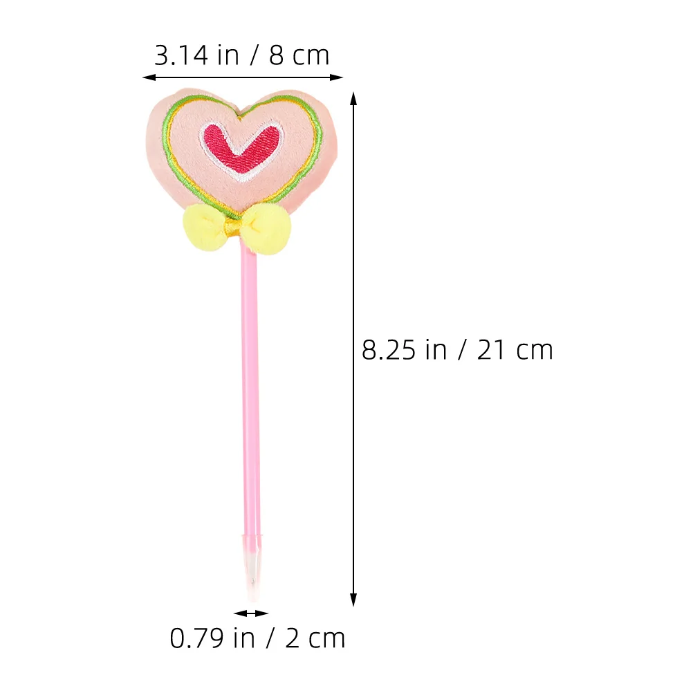 2Pcs Heart Shape Ballpoint Pens Cute Valentine Smooth Writing Colorful Small Journaling Office Use Black Ink