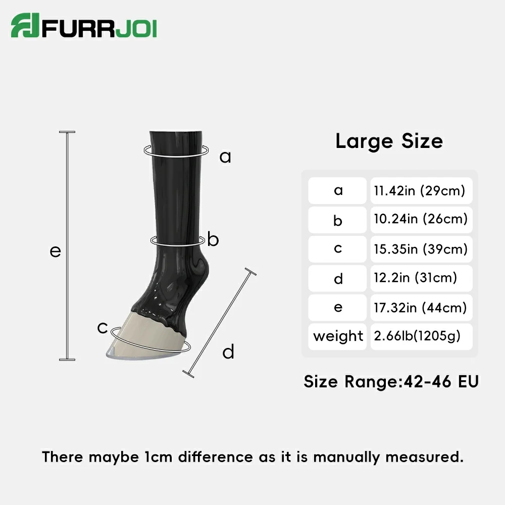 Silikonowe końskie kopyta Furrjoi do kostiumów cosplay, futrzane obuwie, realistyczne kopyta, karnawałowe, ekstremalne ubrania męskie, całkowicie czarne.