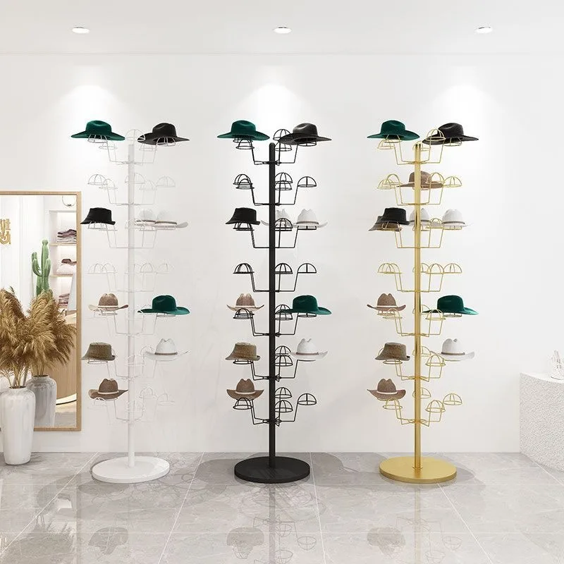 Thickened hat support, hat shelf, floor-to-ceiling multi-layer hat support shelf, special hat hook for clothing store