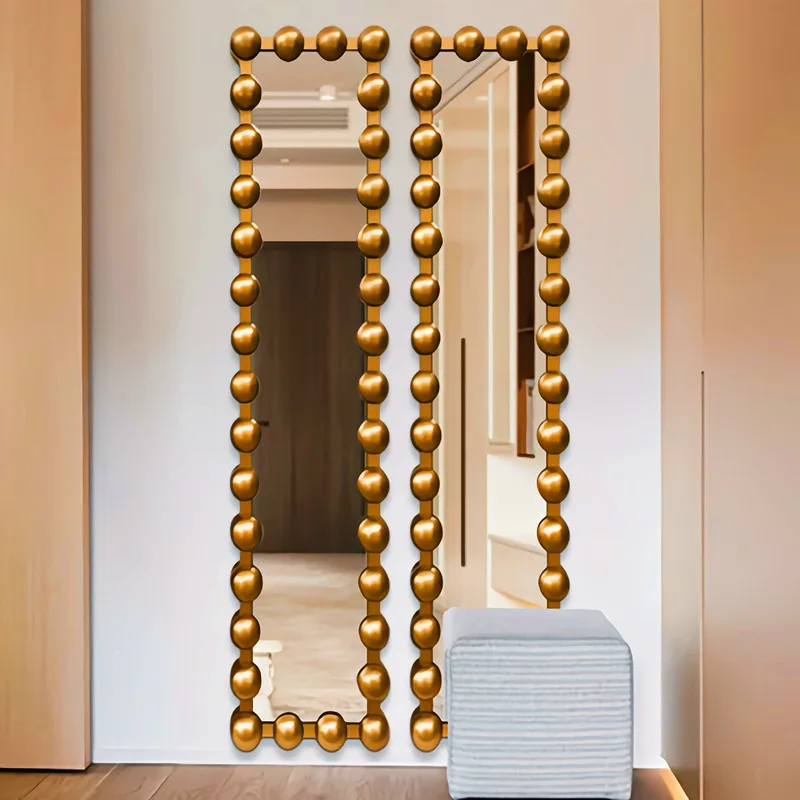 French retro full-length mirror household wall hanging extremely narrow bedroom light luxury American wall hanging ultra-narrow