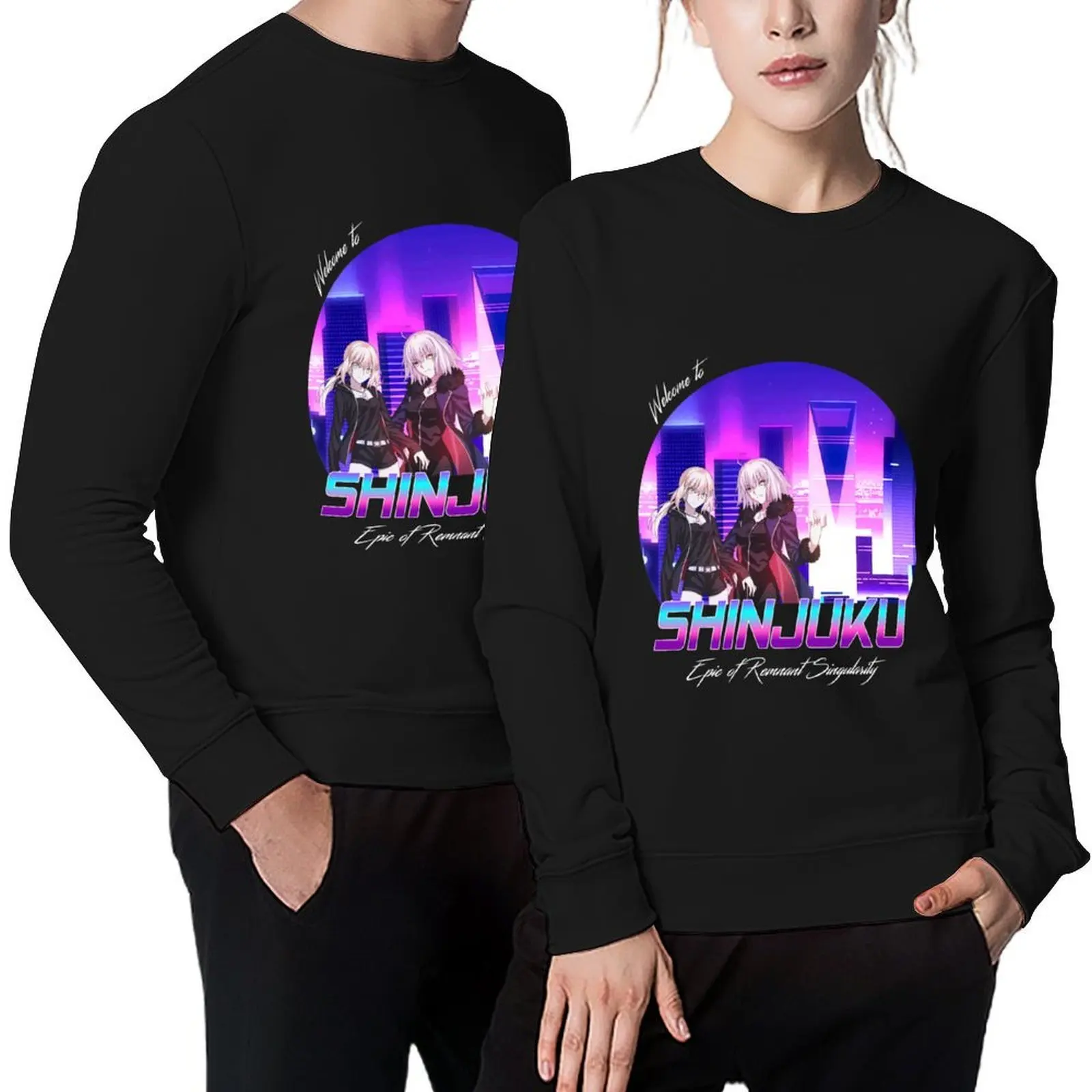 

Vaporwave - Jeanne alter and Saber Alter Shinjuku Pullover men wear fashion men blouse anime clothing sweatshirts for men